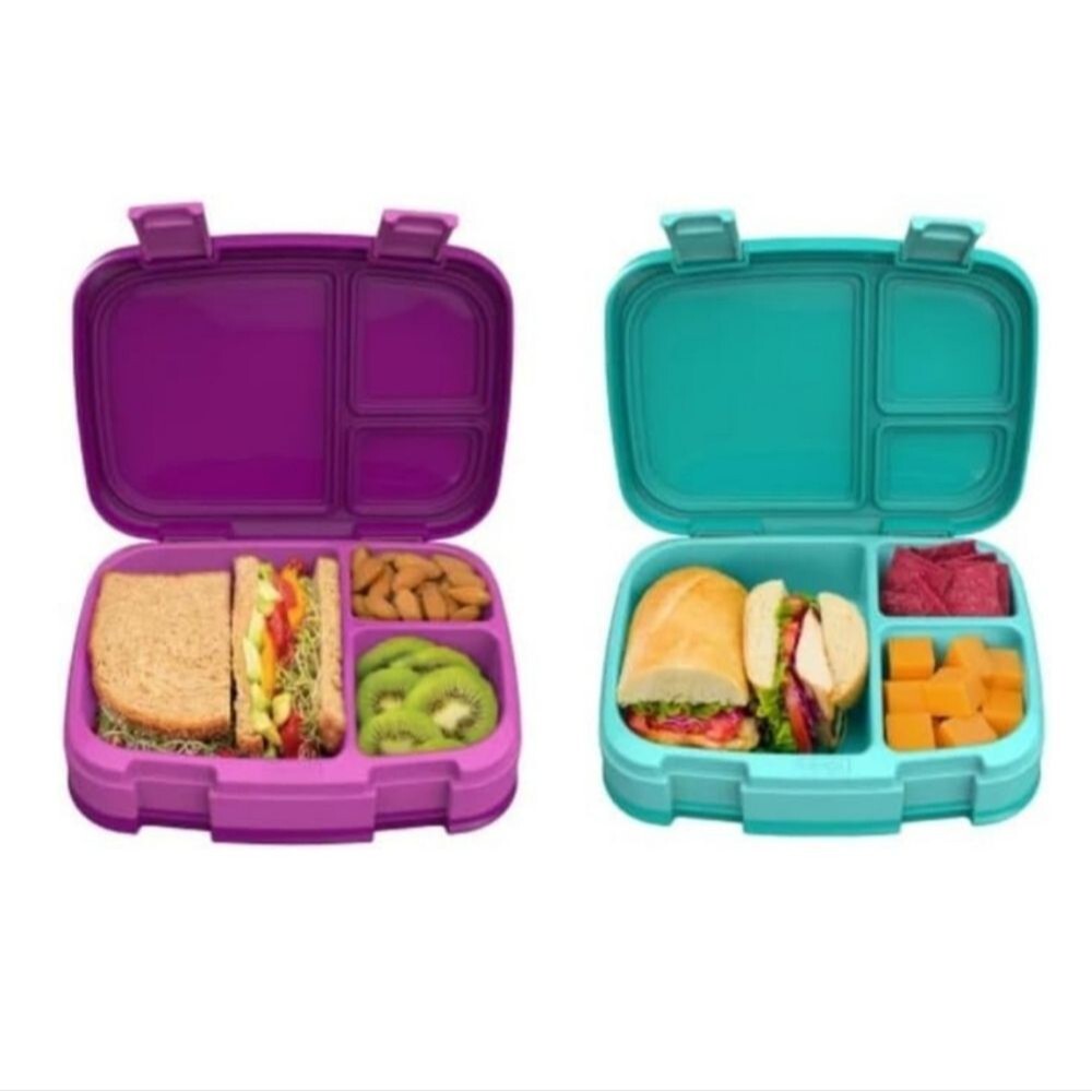 Bentgo Fresh Lunch Box Container Bundle 2-pack Reuseable Purple Green NEW